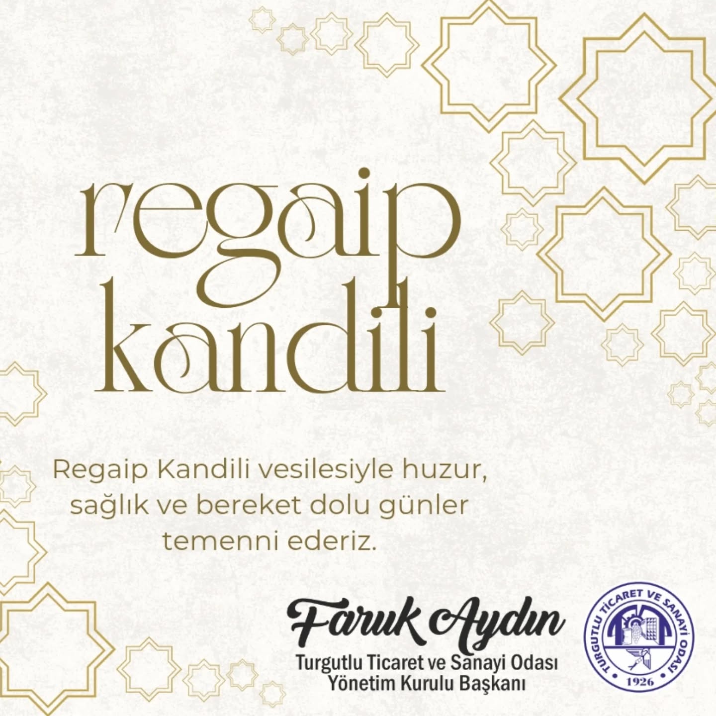 Regaip Kandilimiz Mübarek Olsun