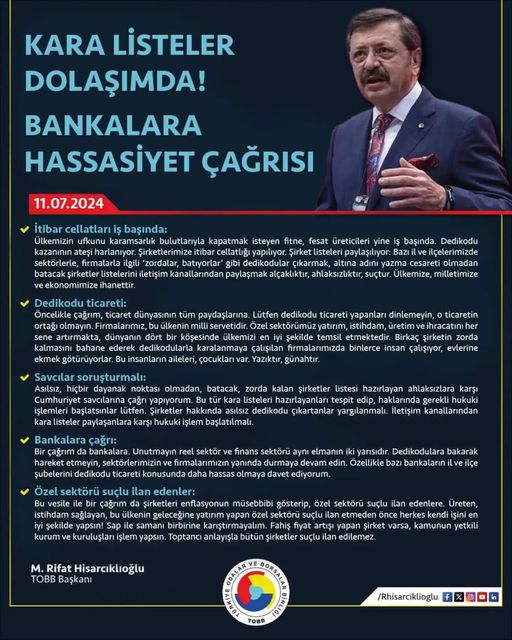 Bankaları daha hassas olmaya davet ediyoruz