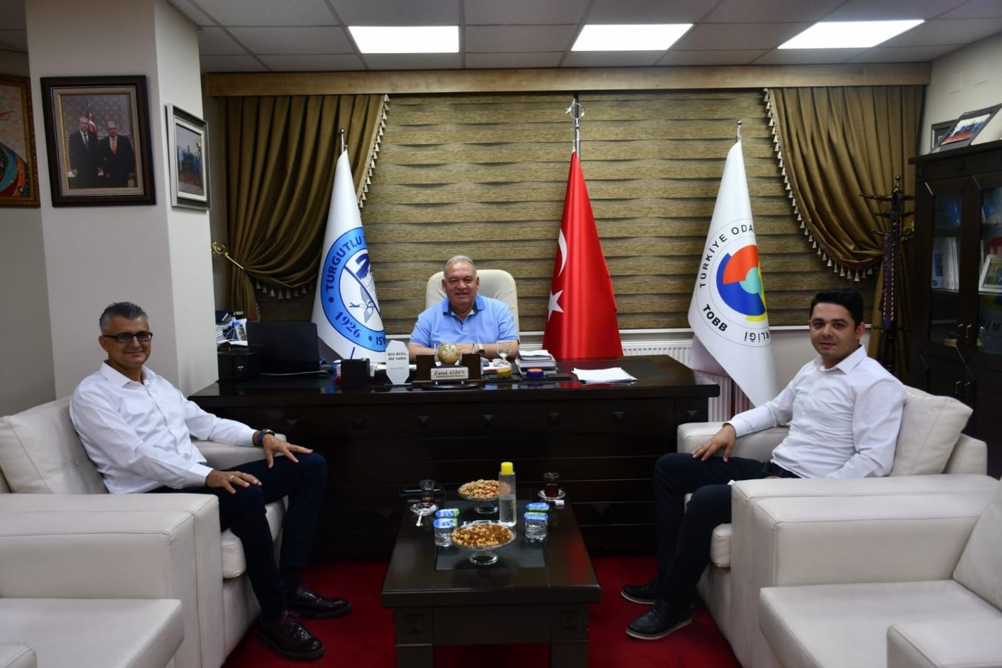 Anadolu Bank yetkililerinden Başkan Faruk Aydın\'a Ziyaret
