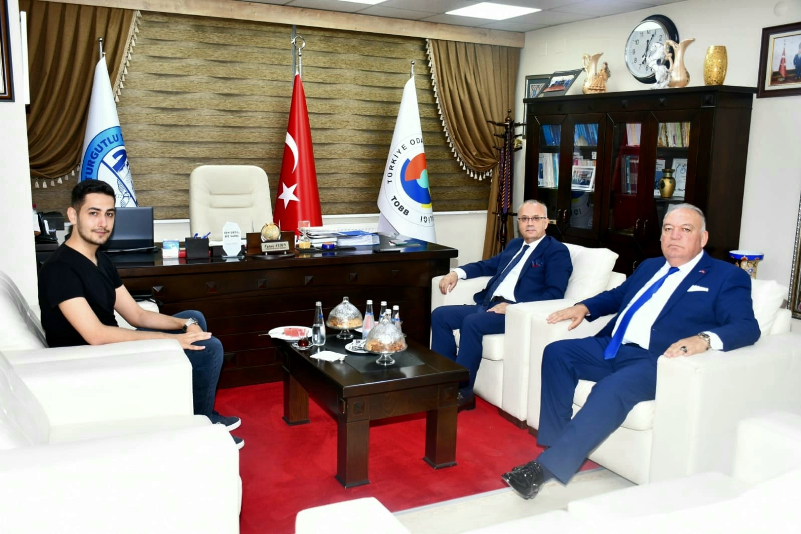 Başkan Kayda ile Savcı Sever'den, TUTSO Başkanı Aydın'a Ziyaret