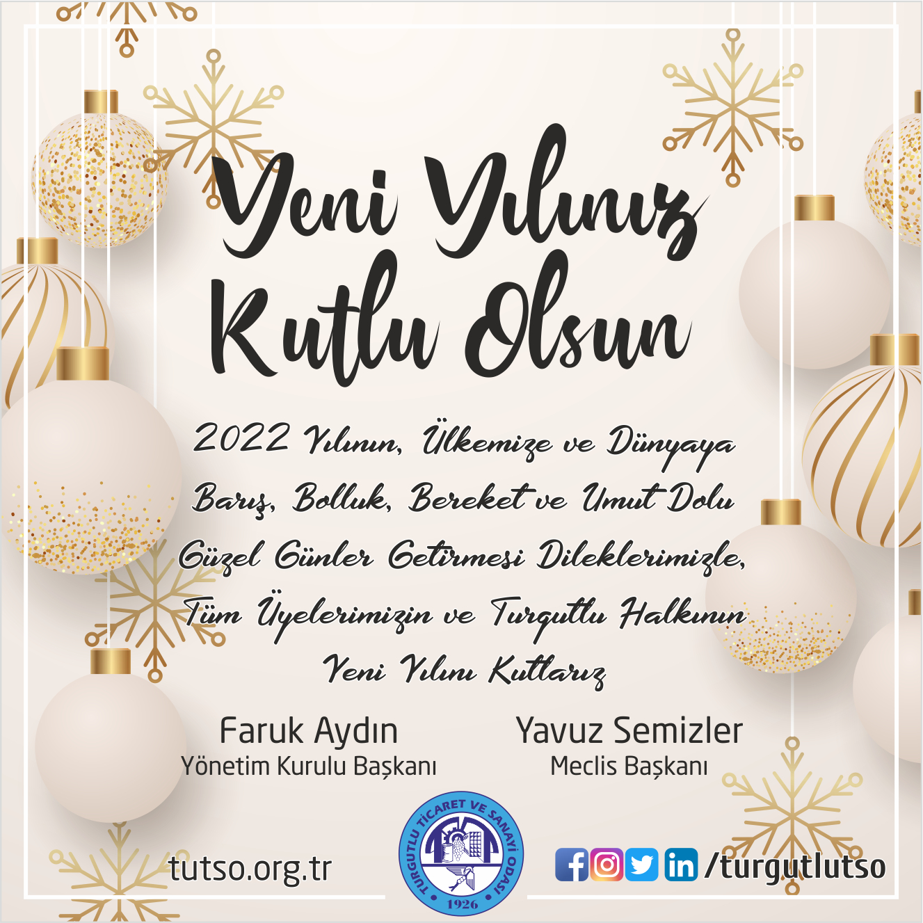 Yeni Yılınız Kutlu Olsun
