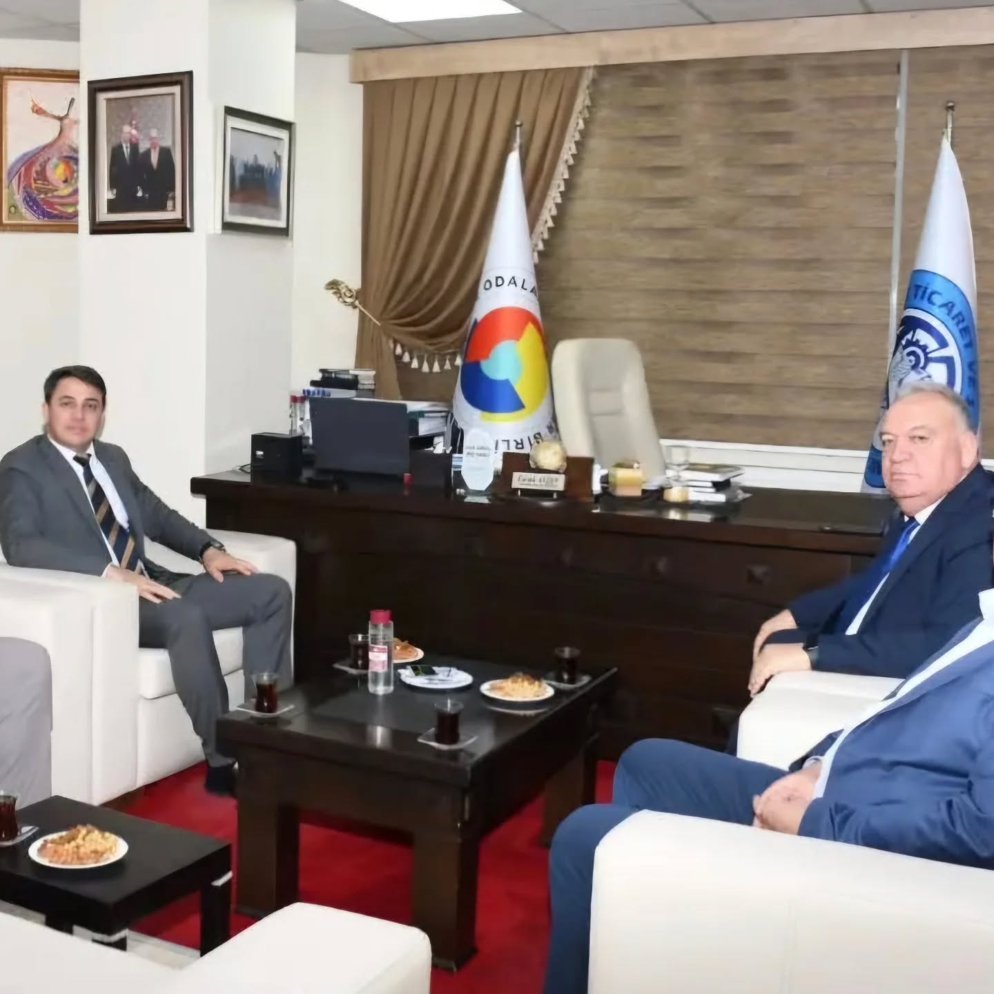 Turgutlu Adalet Komisyonu ve Ağır Ceza Mahkemesi Başkanı Süleyman Küçükekiz’den TUTSO Başkanı Faruk Aydın’a Veda Ziyareti