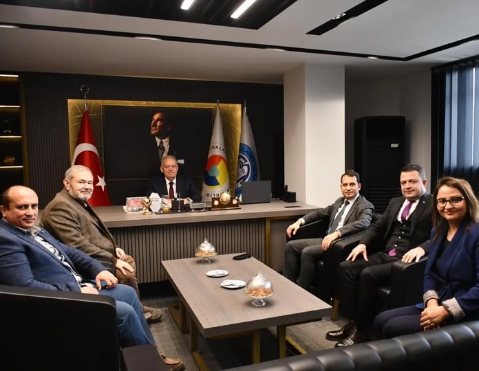 Halkbank yöneticilerinden Turgutlu TSO Başkanı Faruk Aydın’a ziyaret