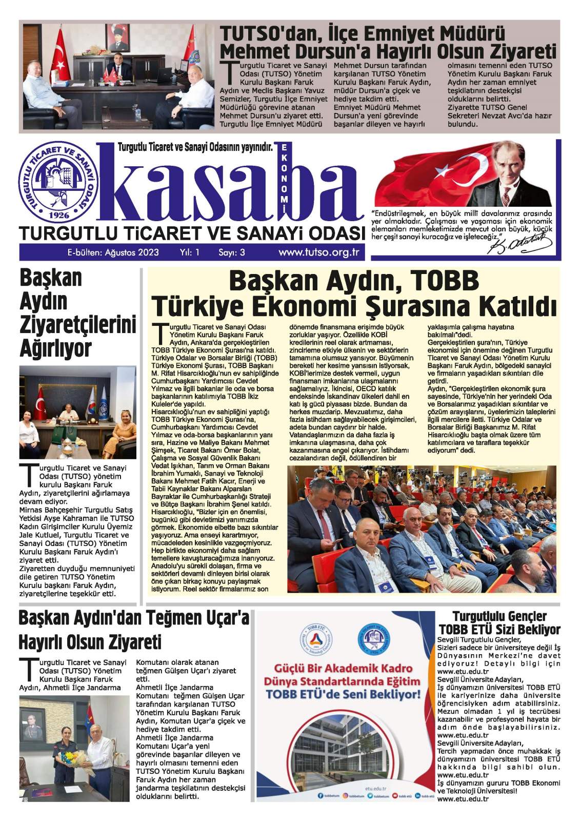Ağustos 2023 E-Bülteni Yayınlandı
