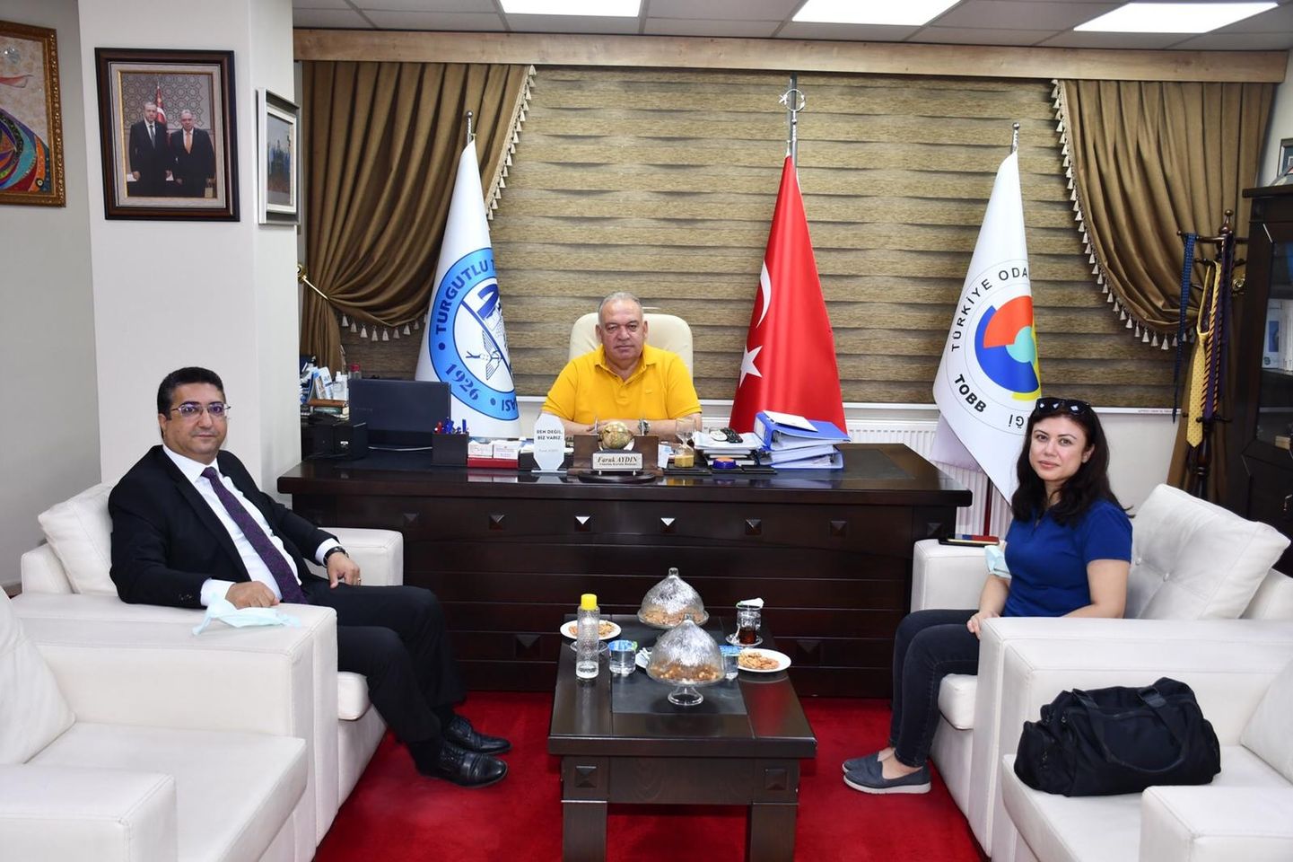 İşbankası Yöneticilerinden, Başkan Aydın\'a Ziyaret