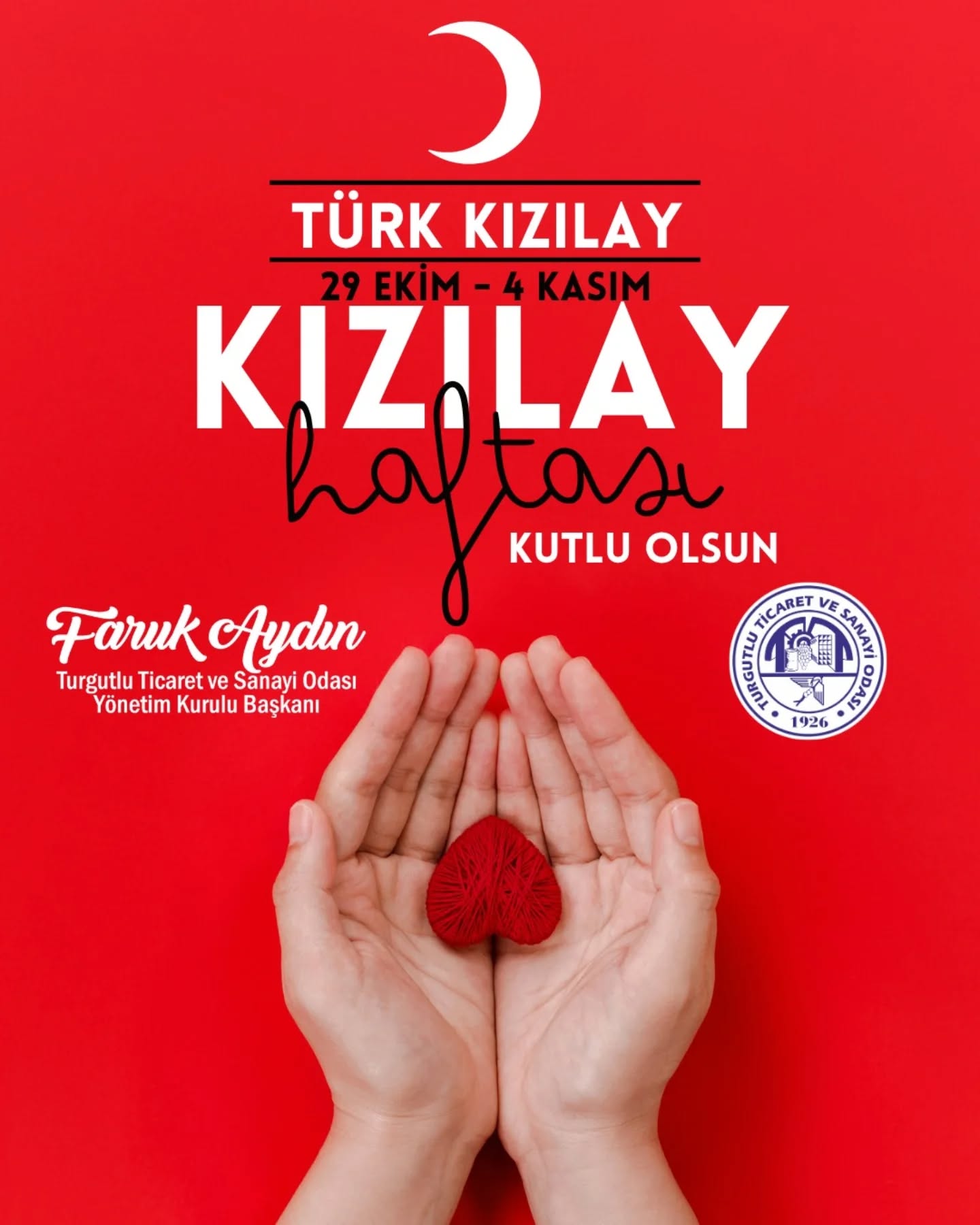 TUTSO Başkanı Faruk Aydın’dan Kızılay Haftası Mesajı