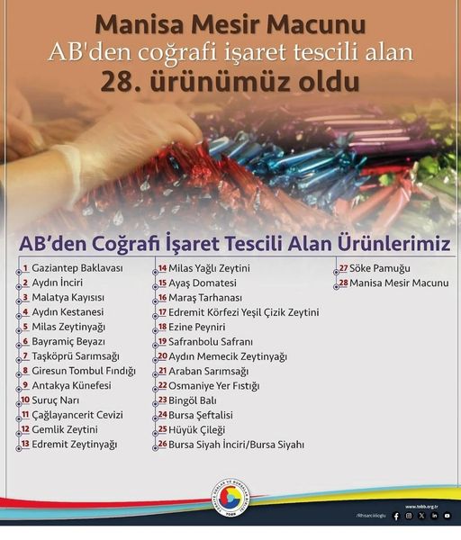 Manisa Mesir Macunu avrupa birliğinden coğrafi işaret tescili aldı