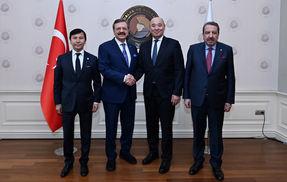 ATAMEKEN Başkanı Şarlapayev ve Kazakistan’ın Ankara Büyükelçisi Sapiyev TOBB’da